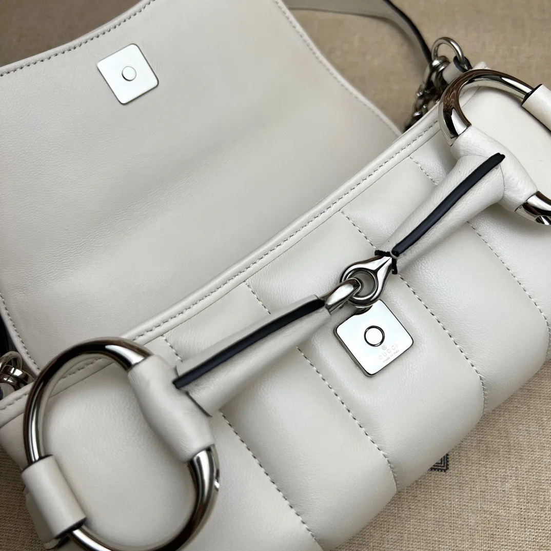 Gucci Horsebit Chain Small Shoulder Bag White - Bag