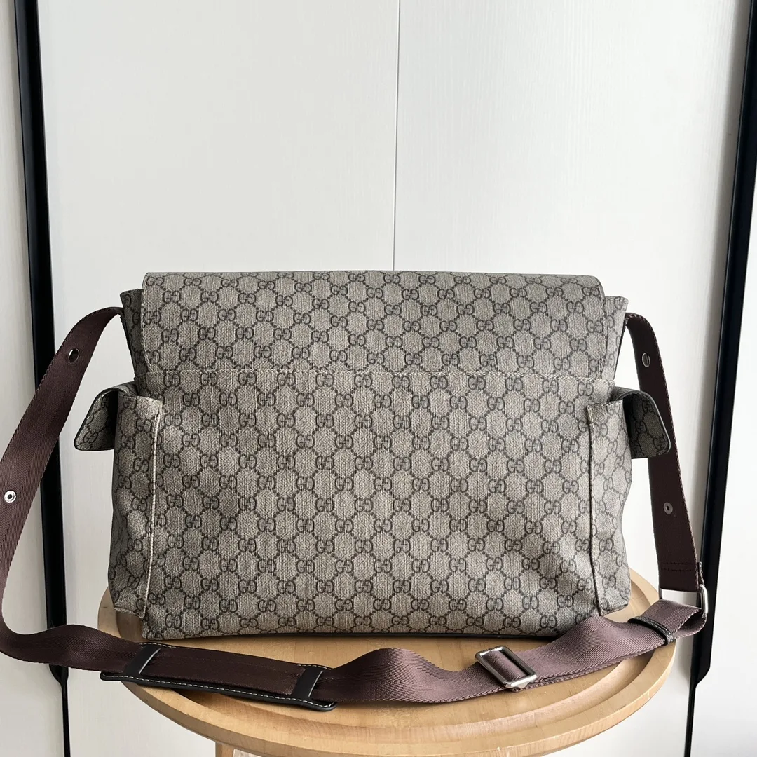 GUCCI GG Diaper Bag Khaki Monogram