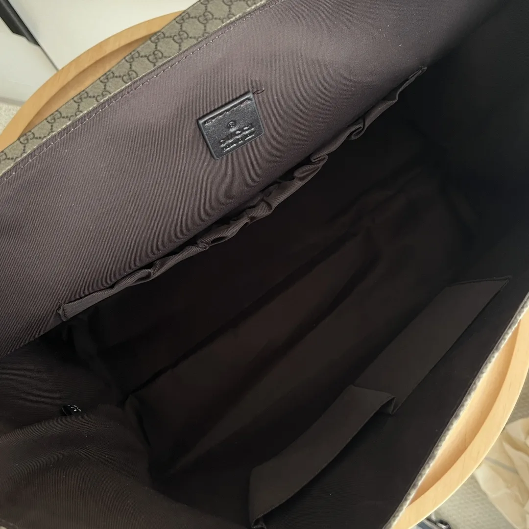 GUCCI GG Diaper Bag Khaki Monogram