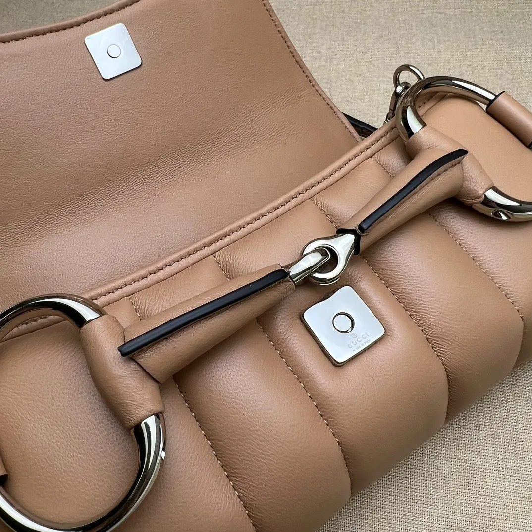 Gucci Horsebit Chain Small Shoulder Bag Rose Beige - Bag