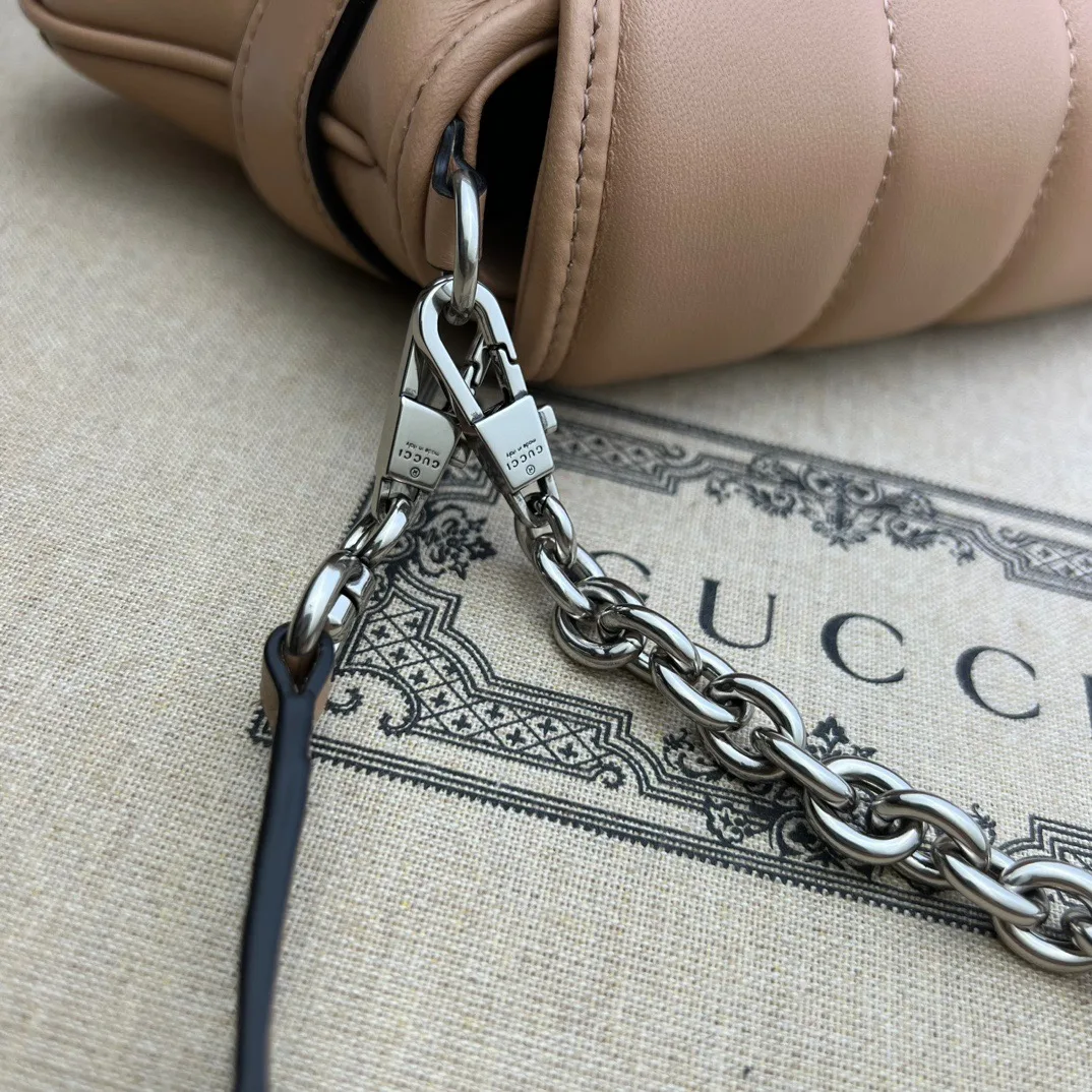 Gucci Horsebit Chain Small Shoulder Bag Rose Beige - Bag