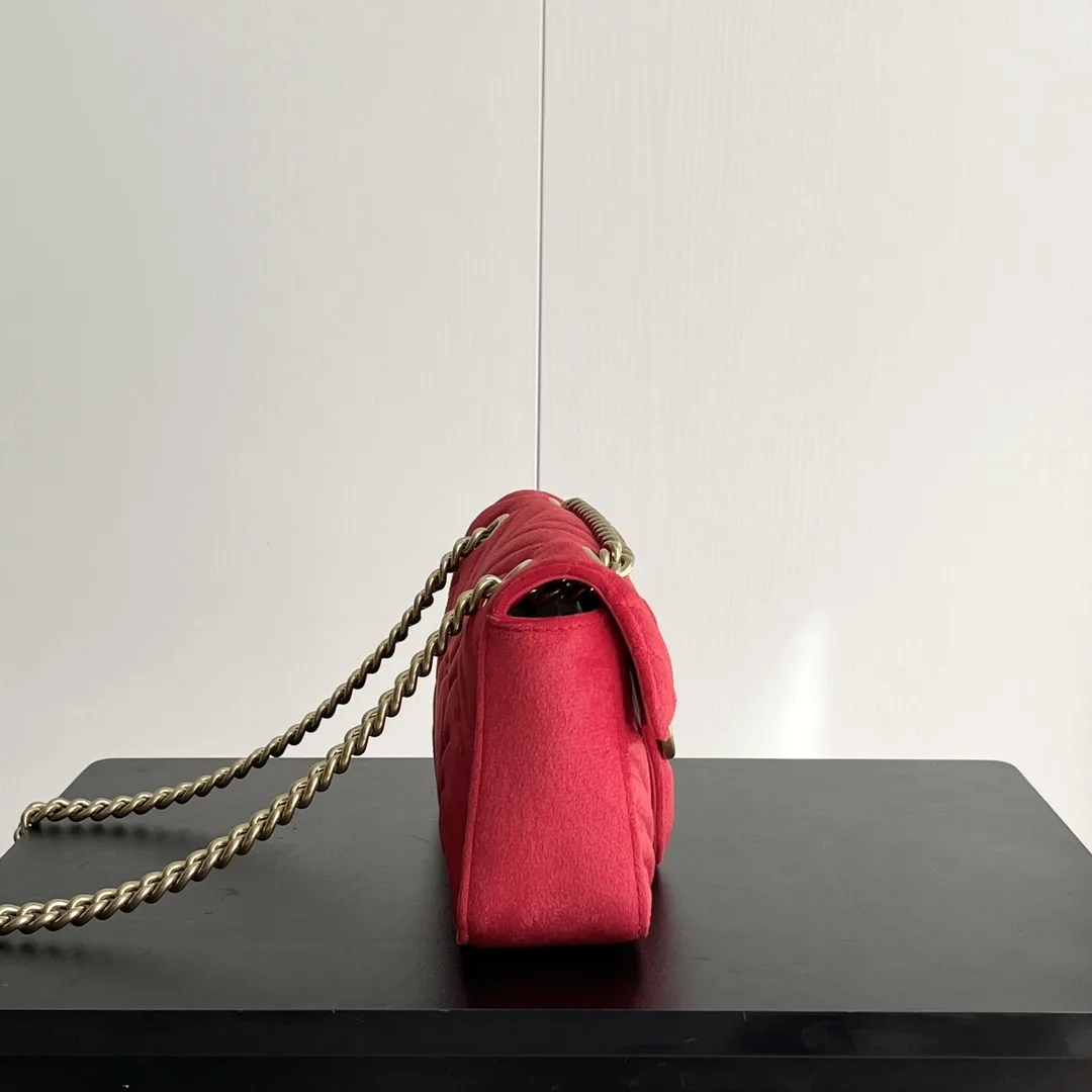Gucci GG Marmont Velvet Collection - Red Bag