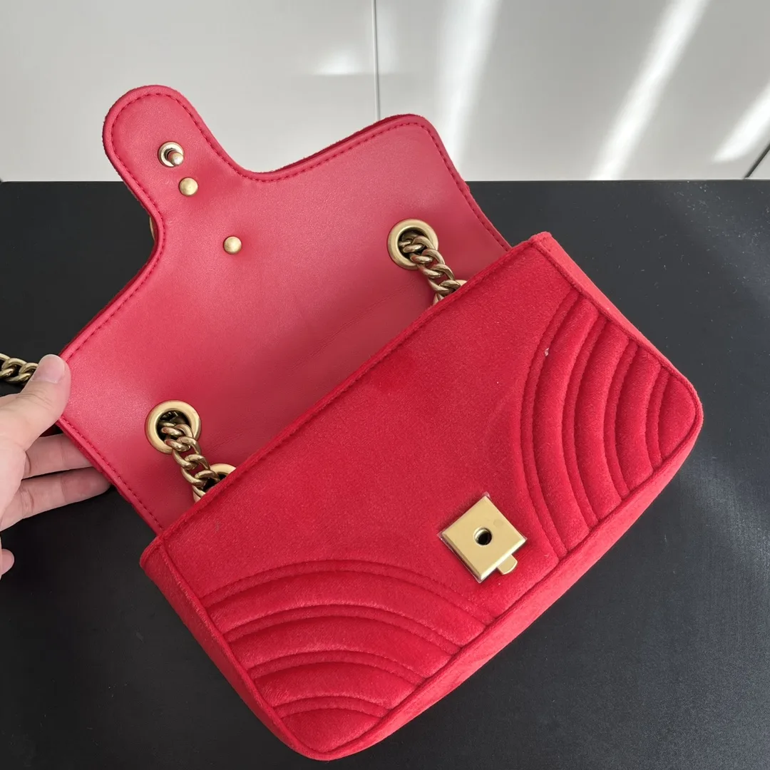 Gucci GG Marmont Velvet Collection - Red Bag