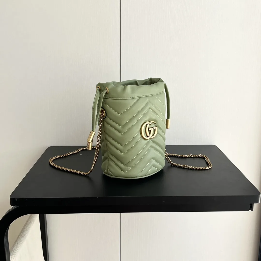 Gucci GG marmont mini bucket bag Green - Bag