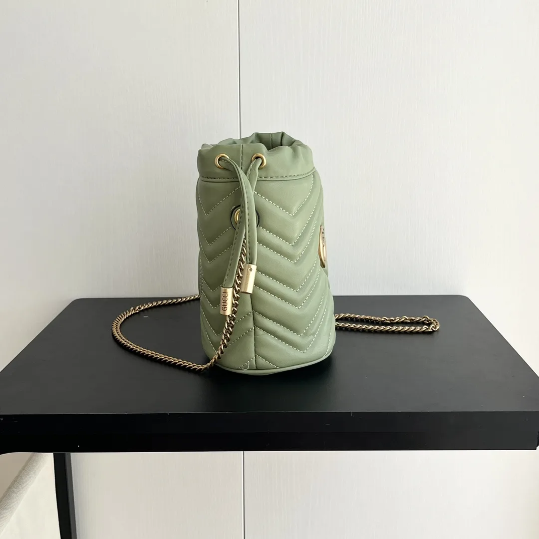 Gucci GG marmont mini bucket bag Green - Bag