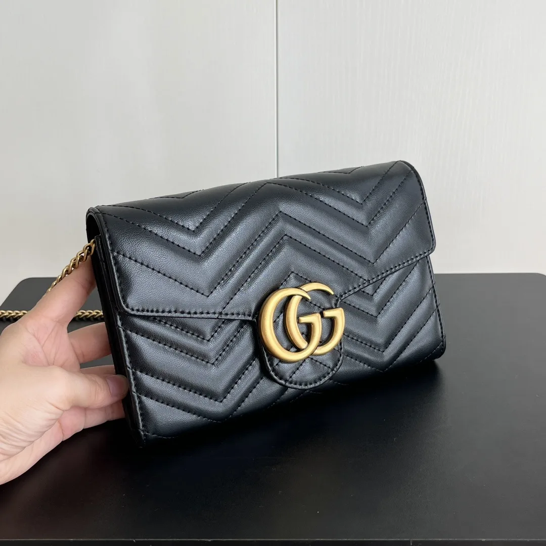 Gucci Marmont Chain Wallet - BlackWallet