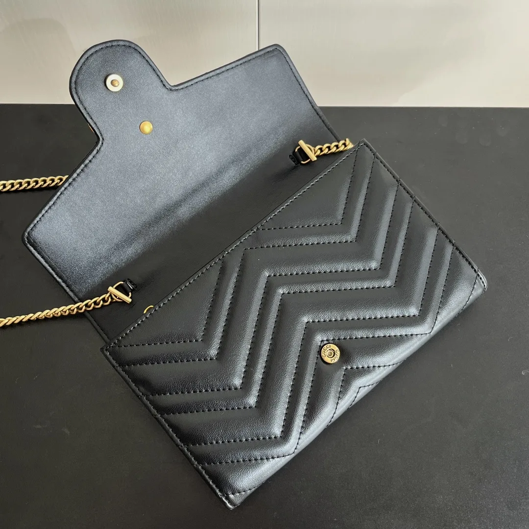 Gucci Marmont Chain Wallet - BlackWallet