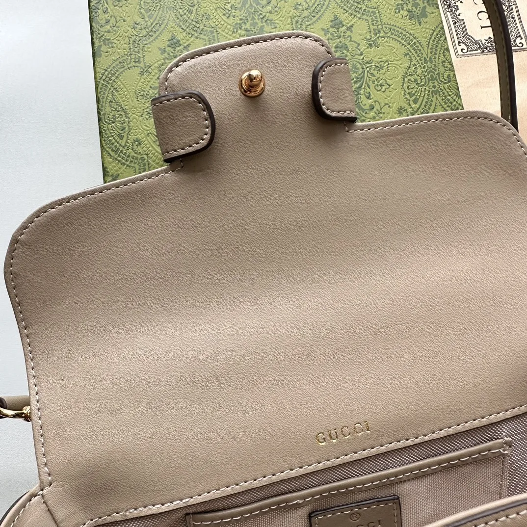 Gucci Horsebit 1955 Small Grey Shoulder Bag