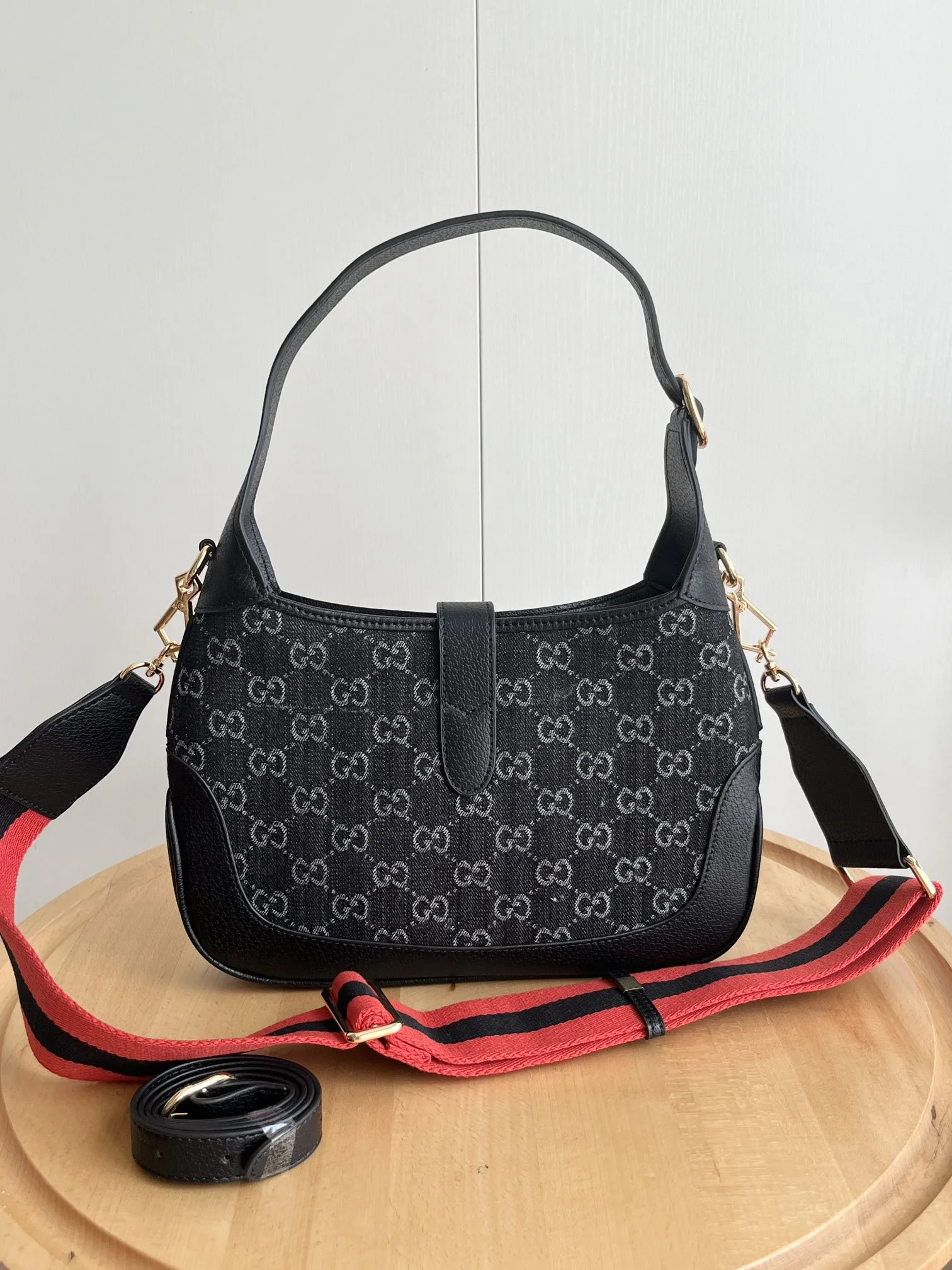 Gucci Small Jackie 1961 Bag in Horsebit Black Denim and GHW - Bag
