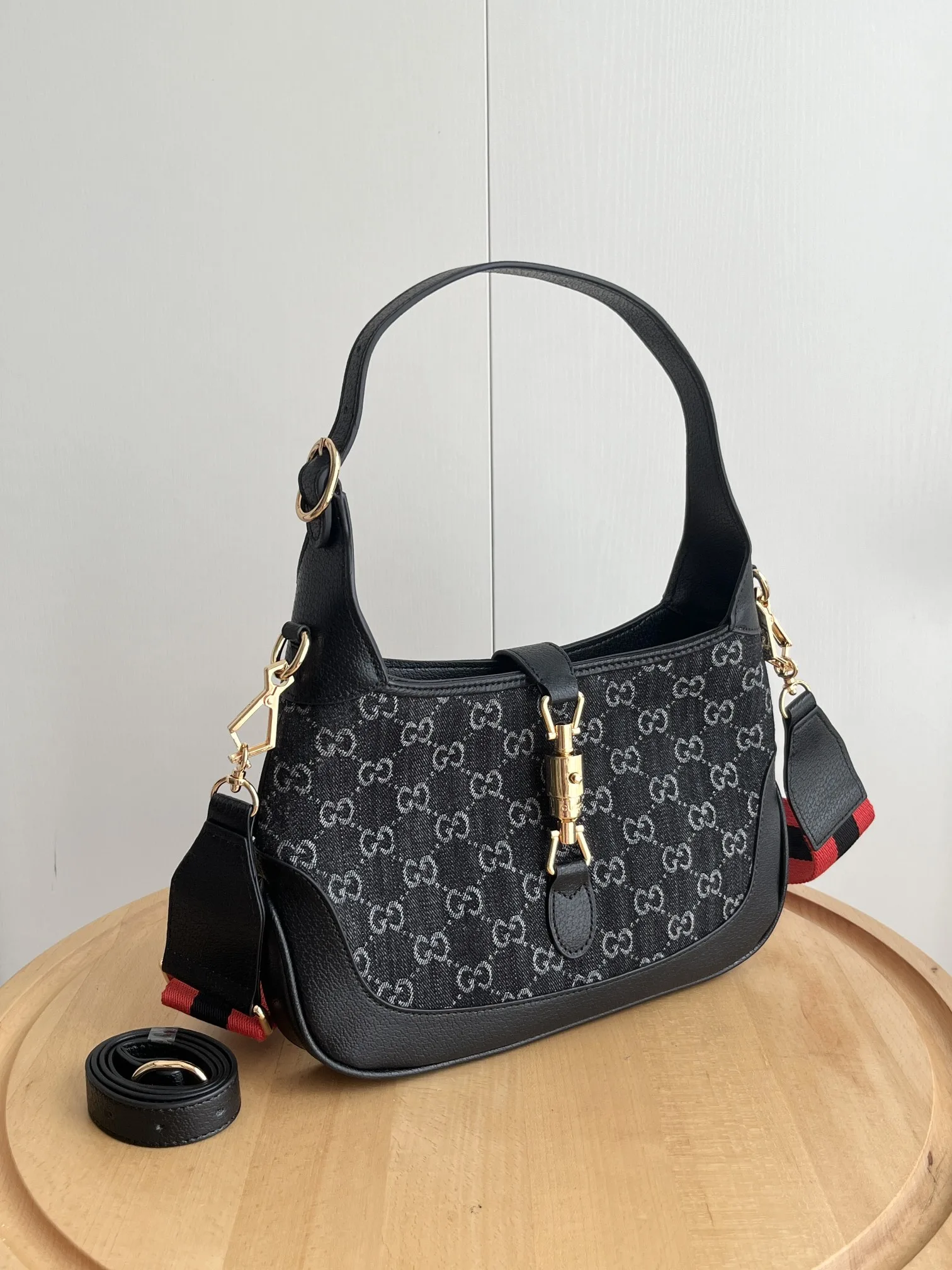 Gucci Small Jackie 1961 Bag in Horsebit Black Denim and GHW - Bag