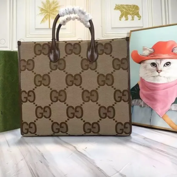GUCCI Branded Shoulder Bag Jumbo GG Tote Bag