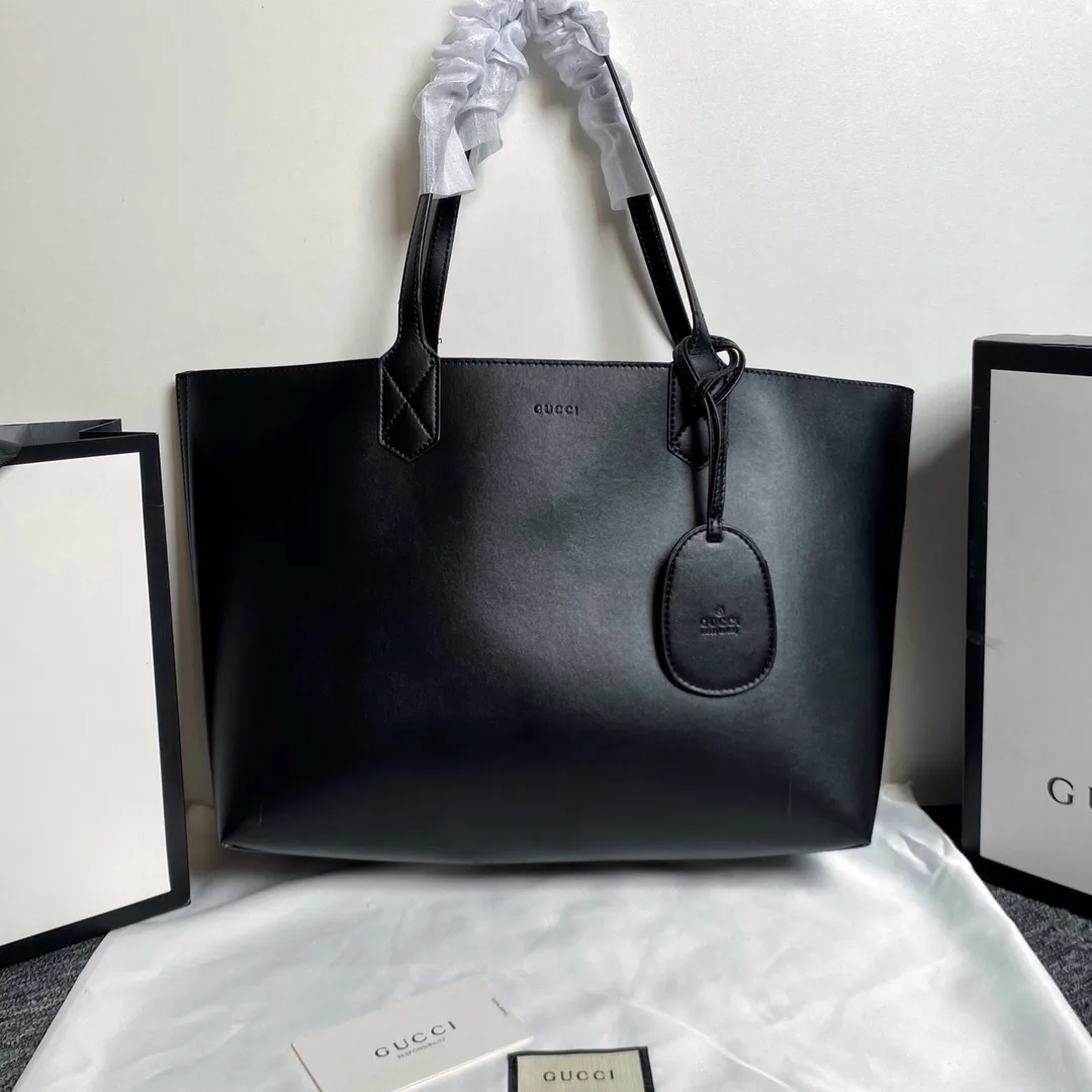 Gucci GG Monogram Blooms Medium Reversible Tote Beige New Military Black - Bag