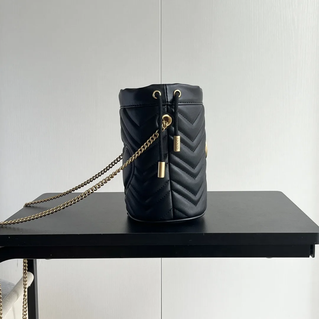 Gucci GG marmont mini bucket bag Black - Bag
