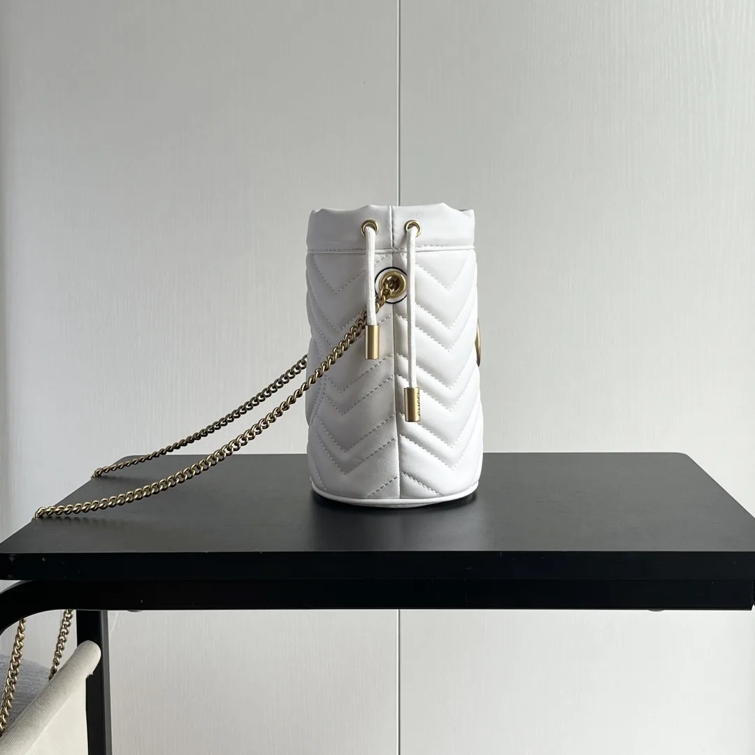 Gucci GG marmont mini bucket bag White - Bag