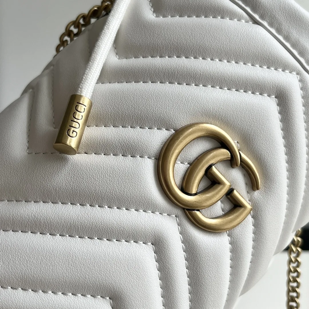 Gucci GG marmont mini bucket bag White - Bag