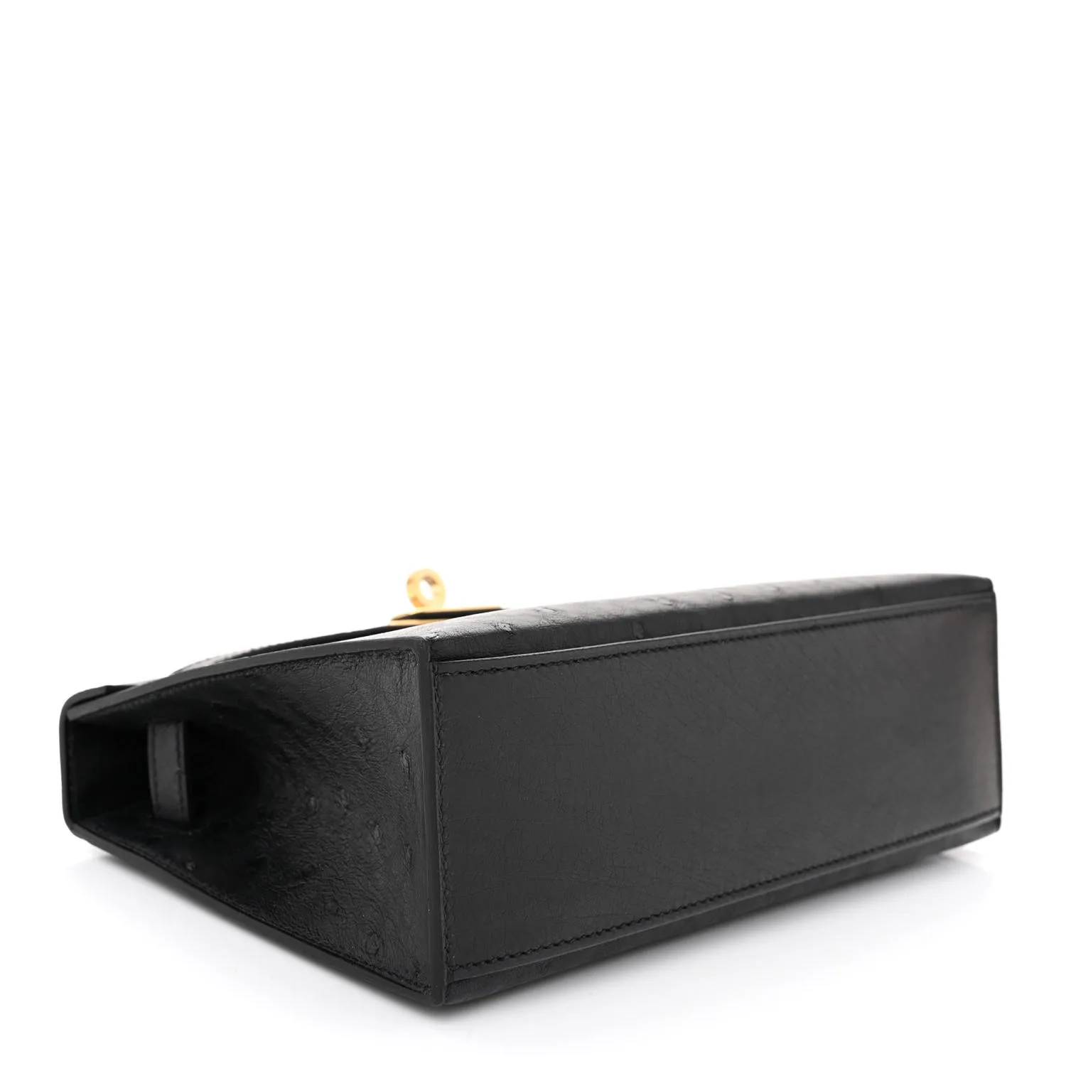 HERMES Ostrich Kelly Pochette Black