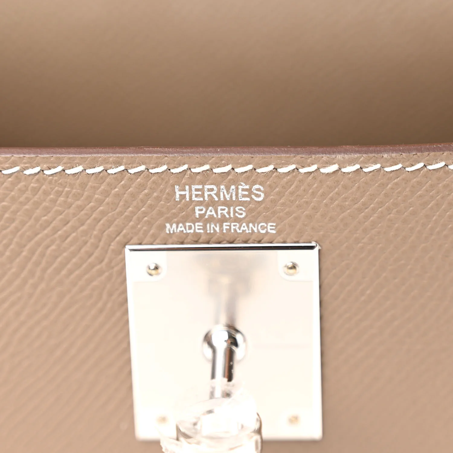 Epsom Kelly Sellier 28 Etoupe (Silver Lock)