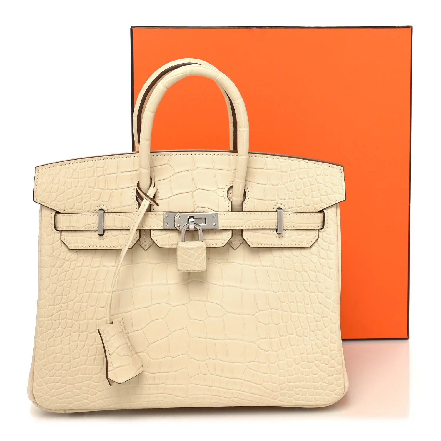Matte Alligator Birkin 25 Vanille