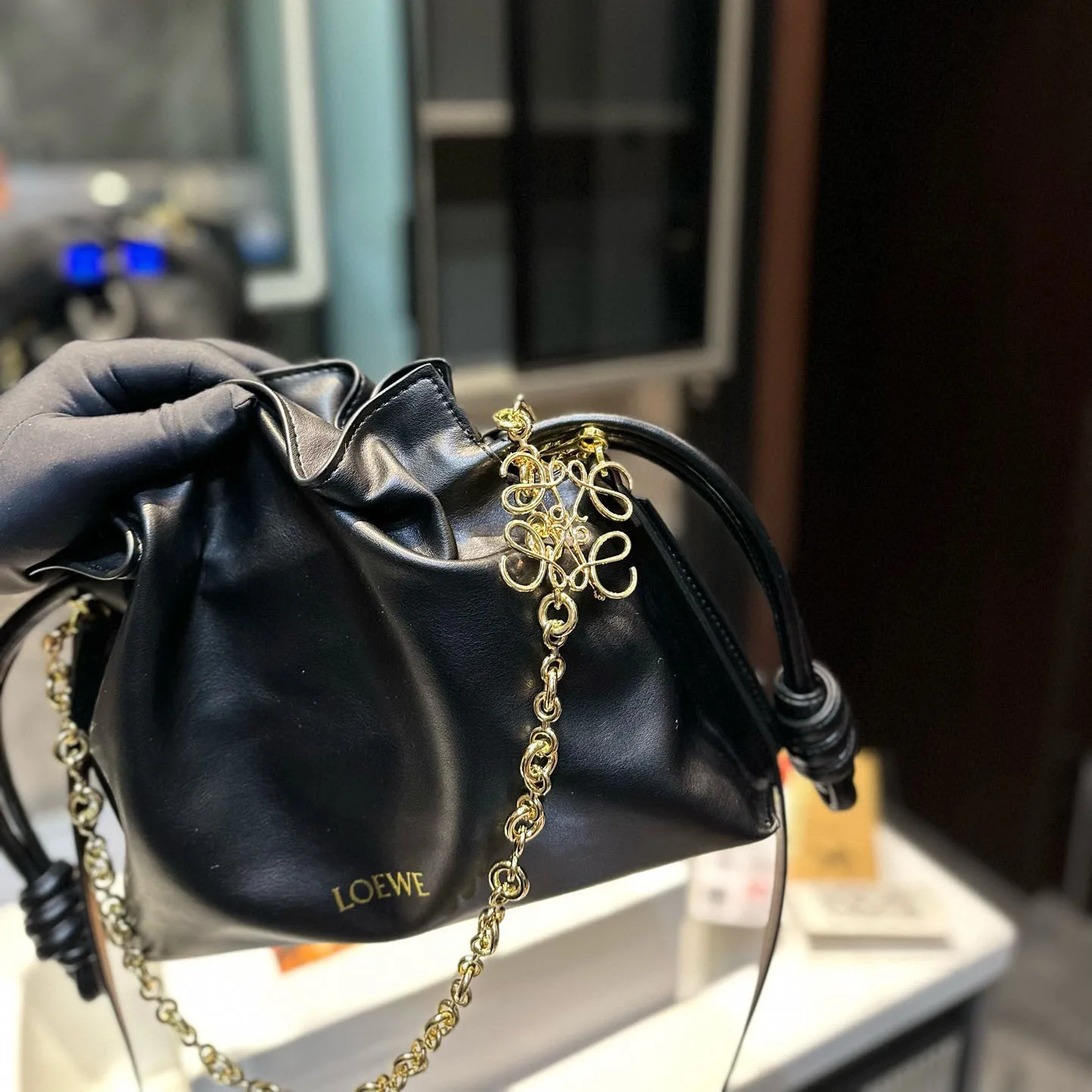 Flamenco clutch in nappa calfskin