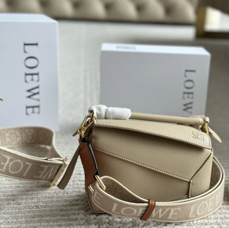 Puzzle bag in soft grained calfskin