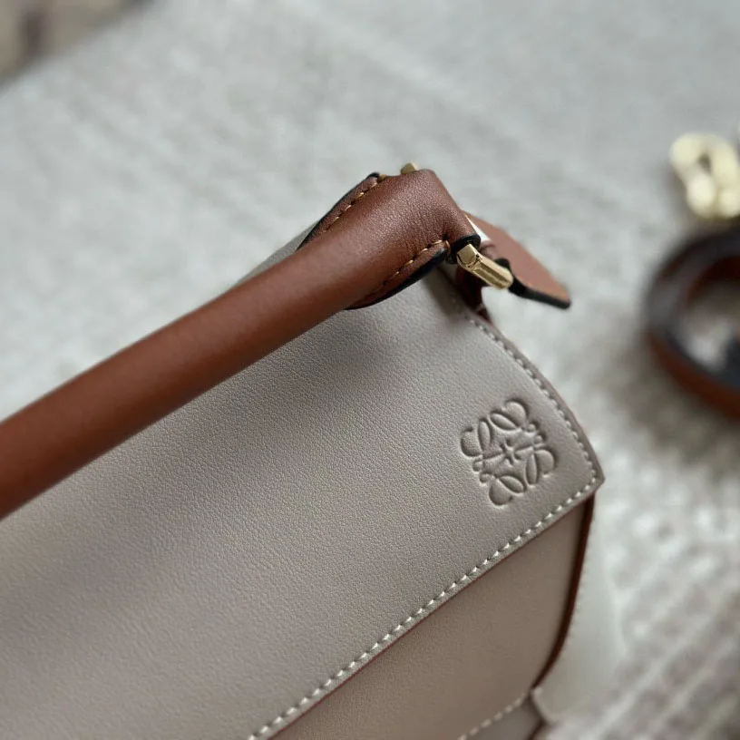Puzzle bag in soft grained calfskin