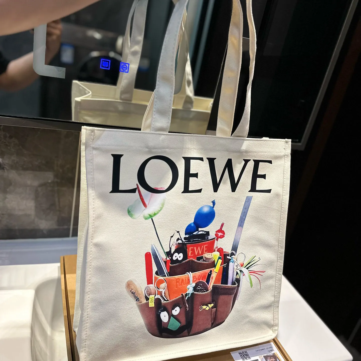 Crafted World Exhibition Canvas Tote Bag Blue Prints