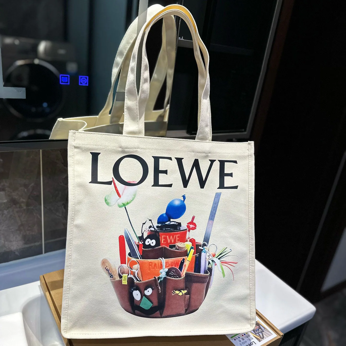 Crafted World Exhibition Canvas Tote Bag Blue Prints