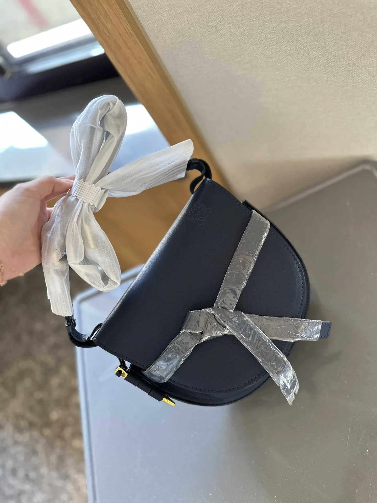 Gate Dual bag in soft calfskin and jacquard