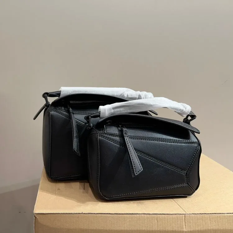 Puzzle bag in soft grained calfskin