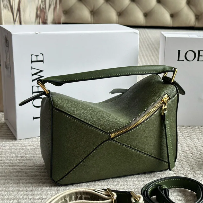 Puzzle bag in soft grained calfskin
