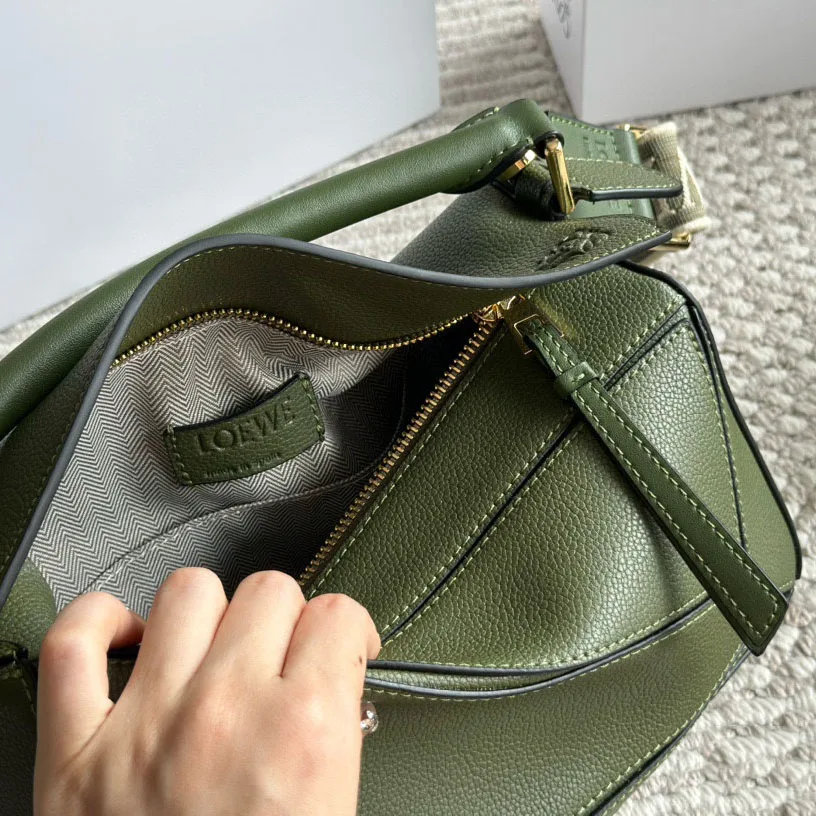 Puzzle bag in soft grained calfskin