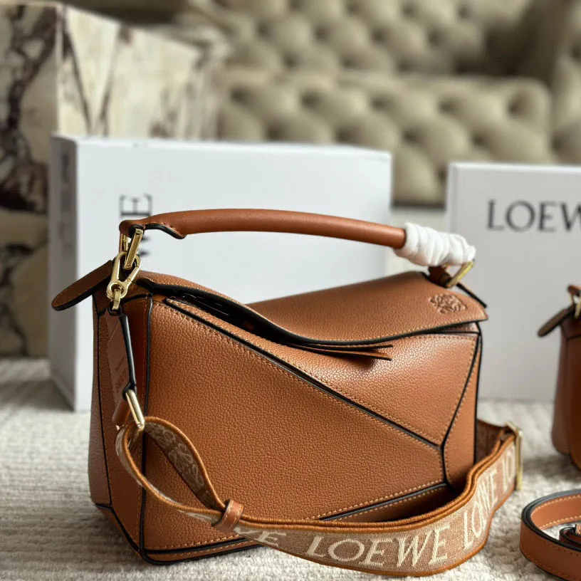 Puzzle bag in soft grained calfskin