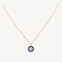 Louis Vuitton B Blossom Pendant, Yellow Gold, Lapis Lazuli and Diamonds