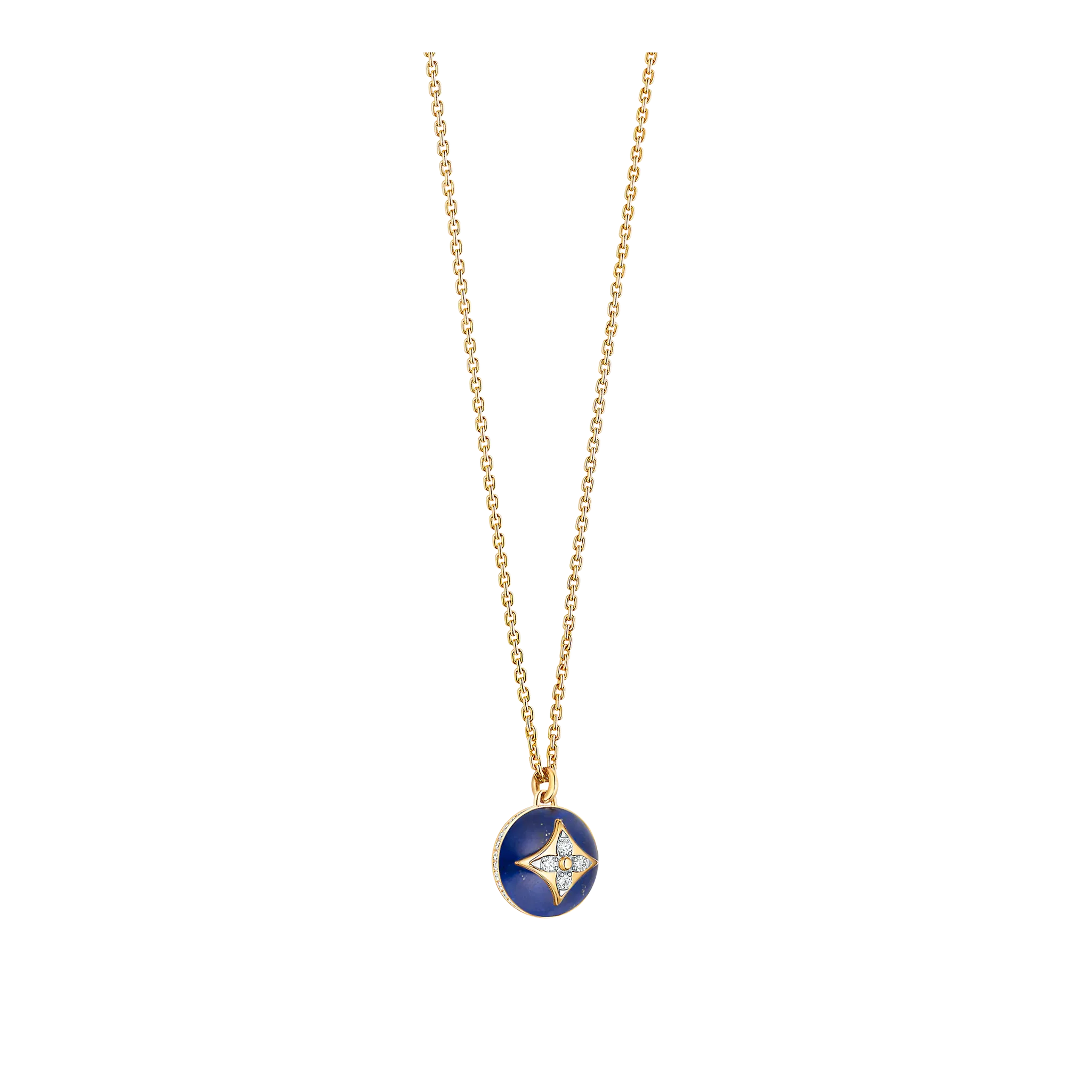 Louis Vuitton B Blossom Pendant, Yellow Gold, Lapis Lazuli and Diamonds