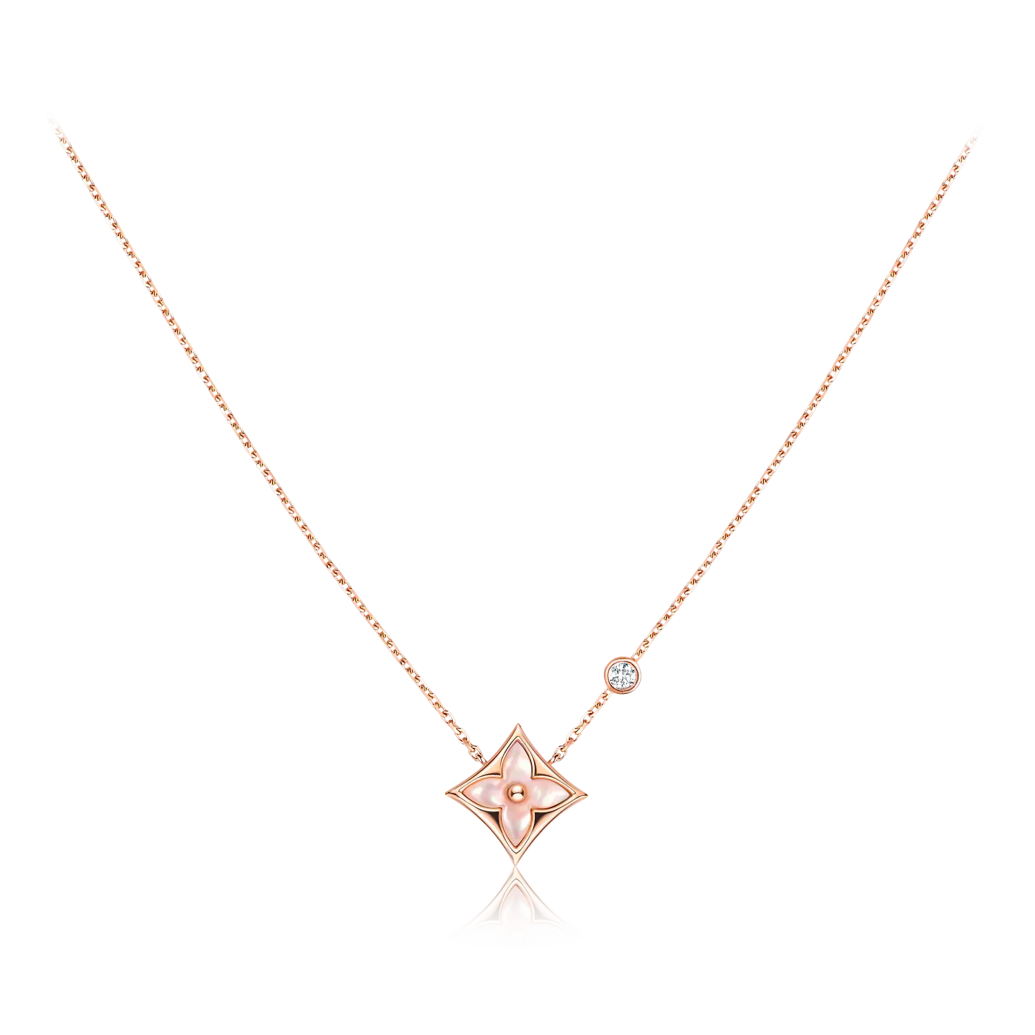 Color Blossom BB Star Pendant, Pink gold, Pink Mother-of-Pearl and diamond