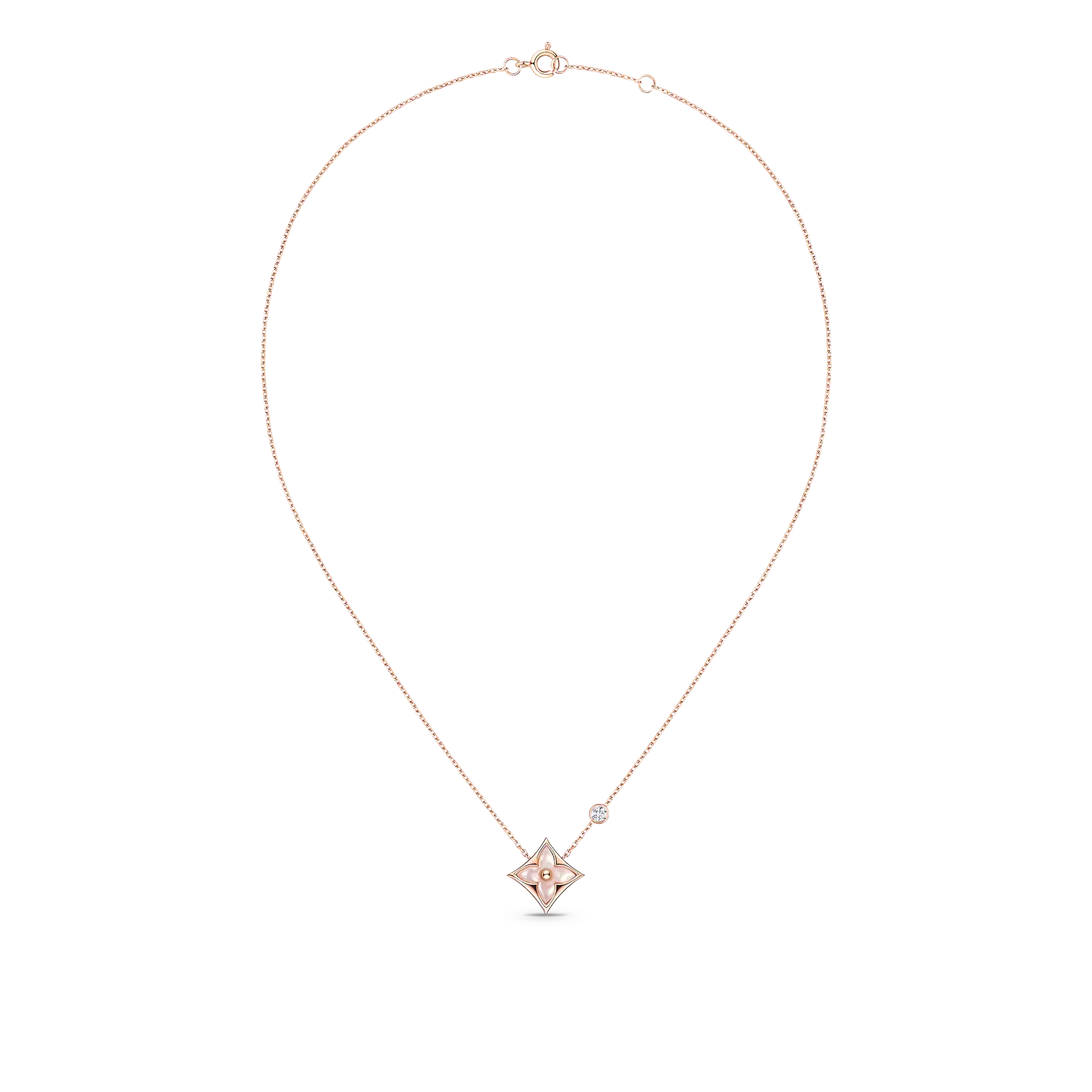 Color Blossom BB Star Pendant, Pink gold, Pink Mother-of-Pearl and diamond
