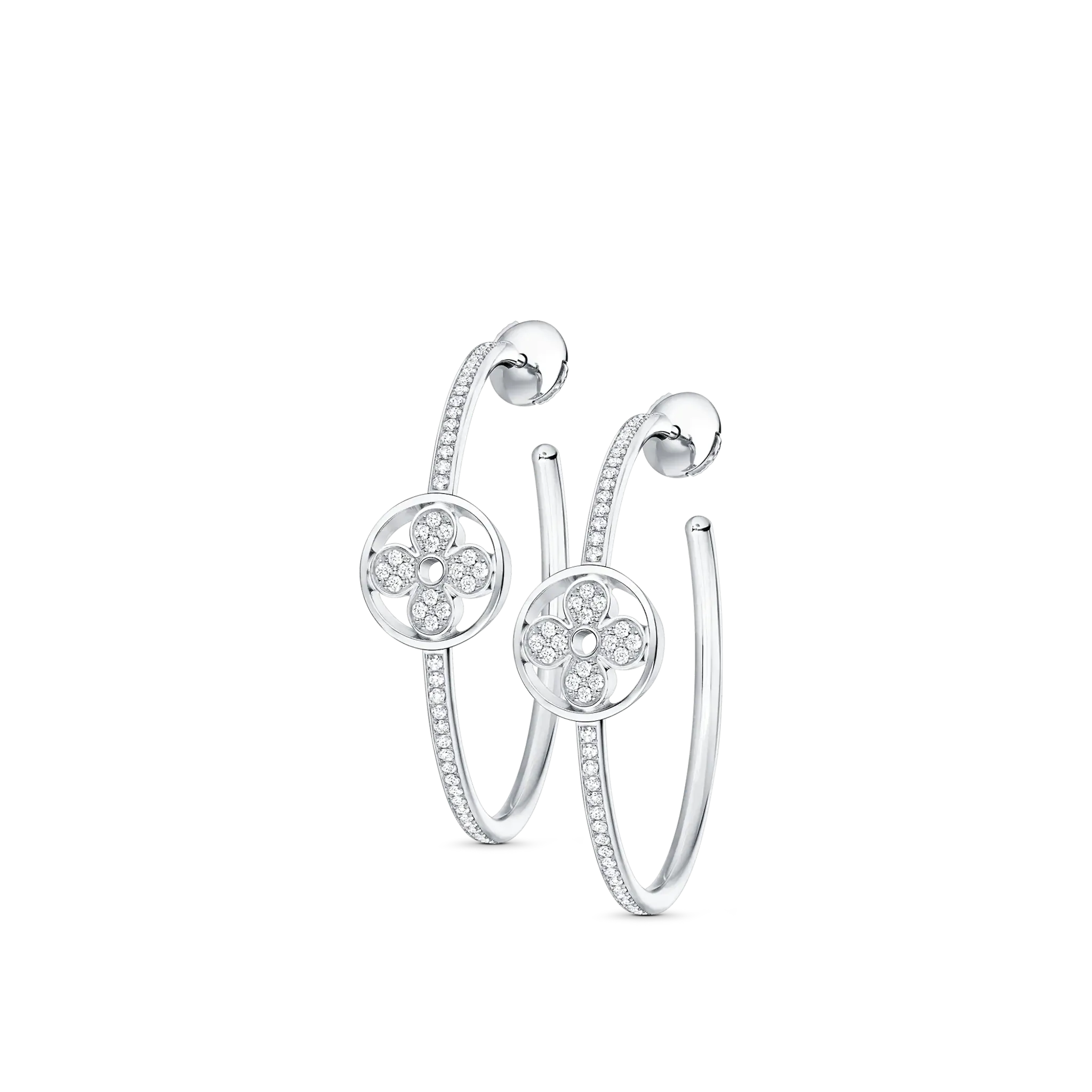 Louis Vuitton Idylle Blossom Hoops, White Gold And Diamonds