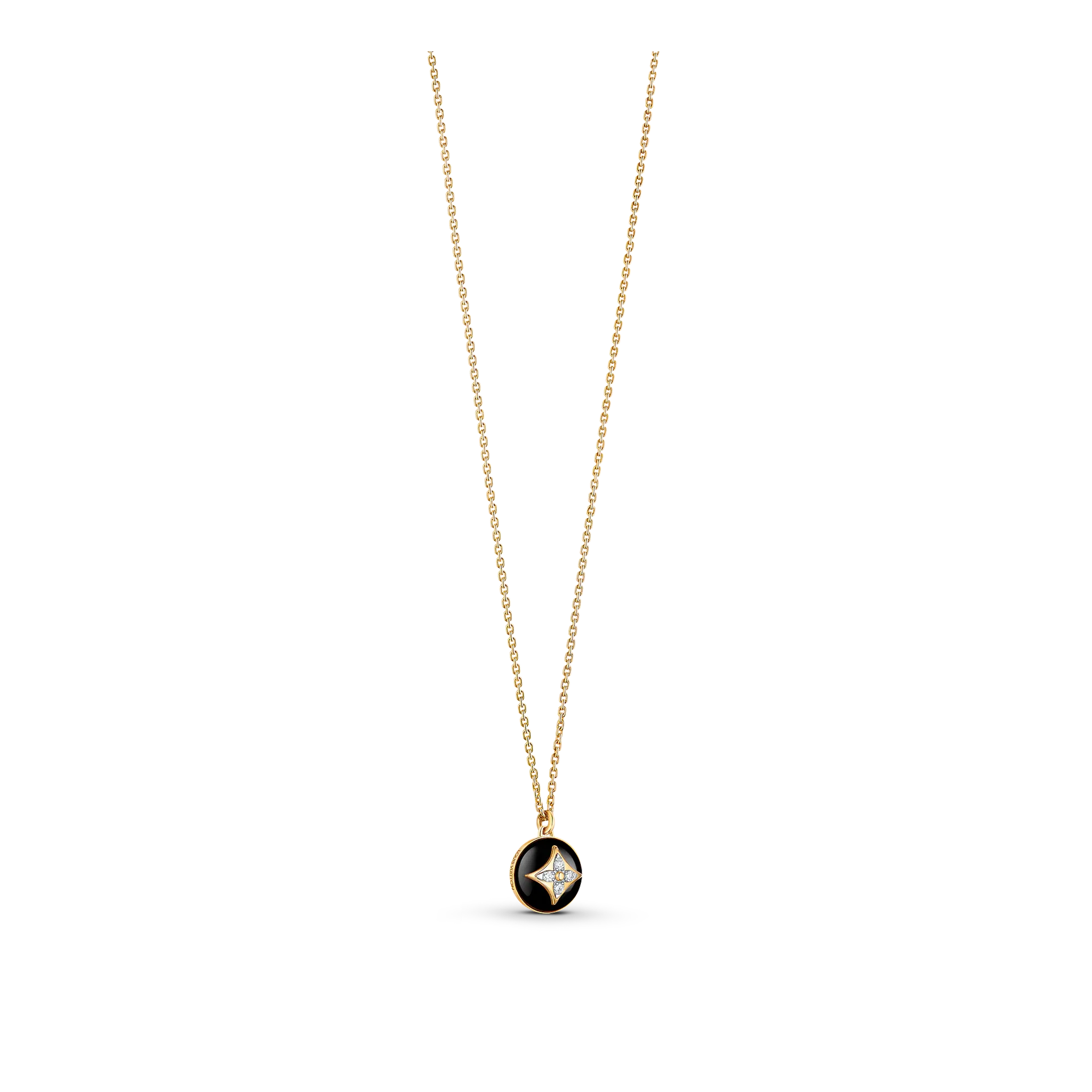 Louis Vuitton B Blossom Pendant, Yellow Gold, White Gold, Onyx And Diamonds