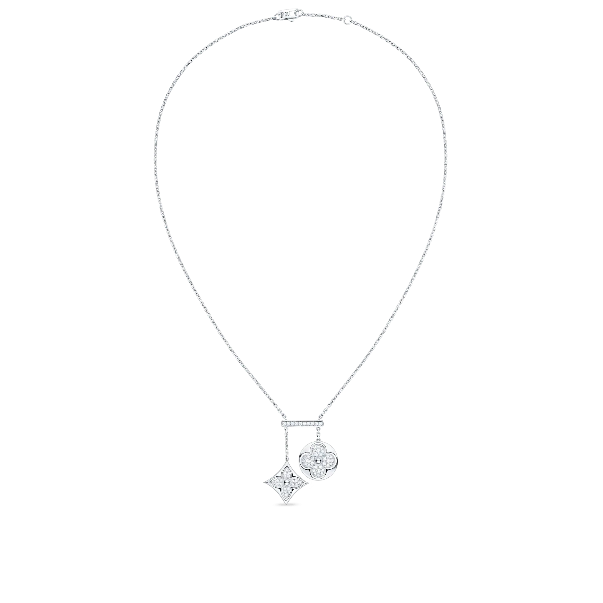 Louis Vuitton Color Blossom Neglige Necklace, White Gold And Diamonds