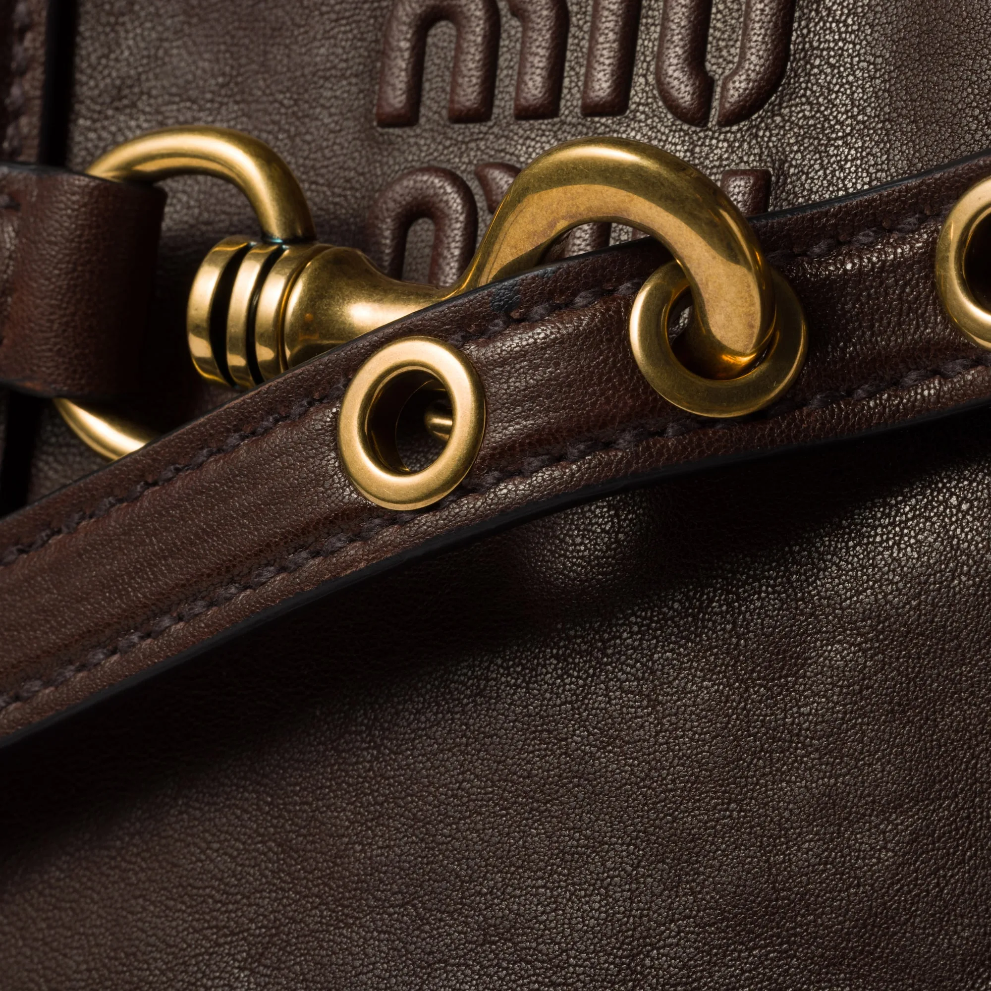 MiuMiu Aventure nappa leather bag-Briarwood