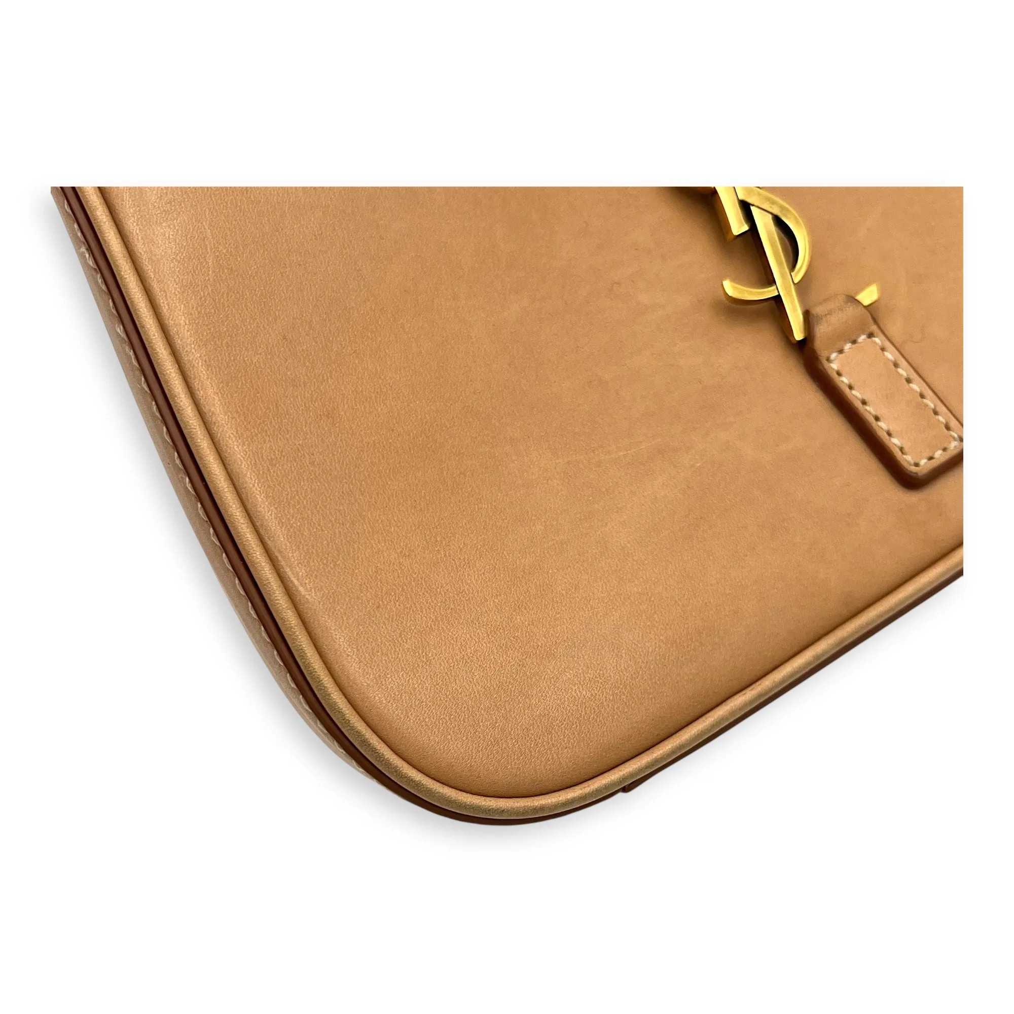Le 5 A 7 Top Handle Bag Brown in Calfskin, Gold hardware
