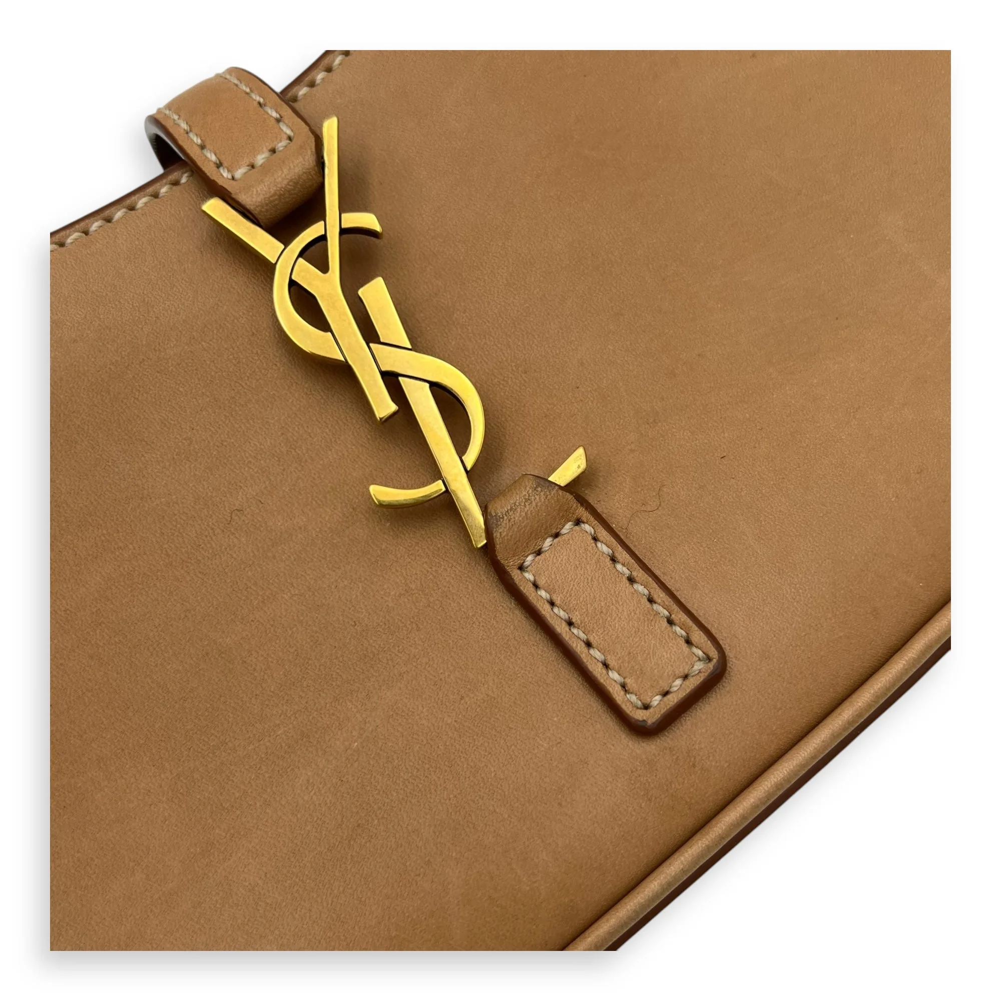 Le 5 A 7 Top Handle Bag Brown in Calfskin, Gold hardware