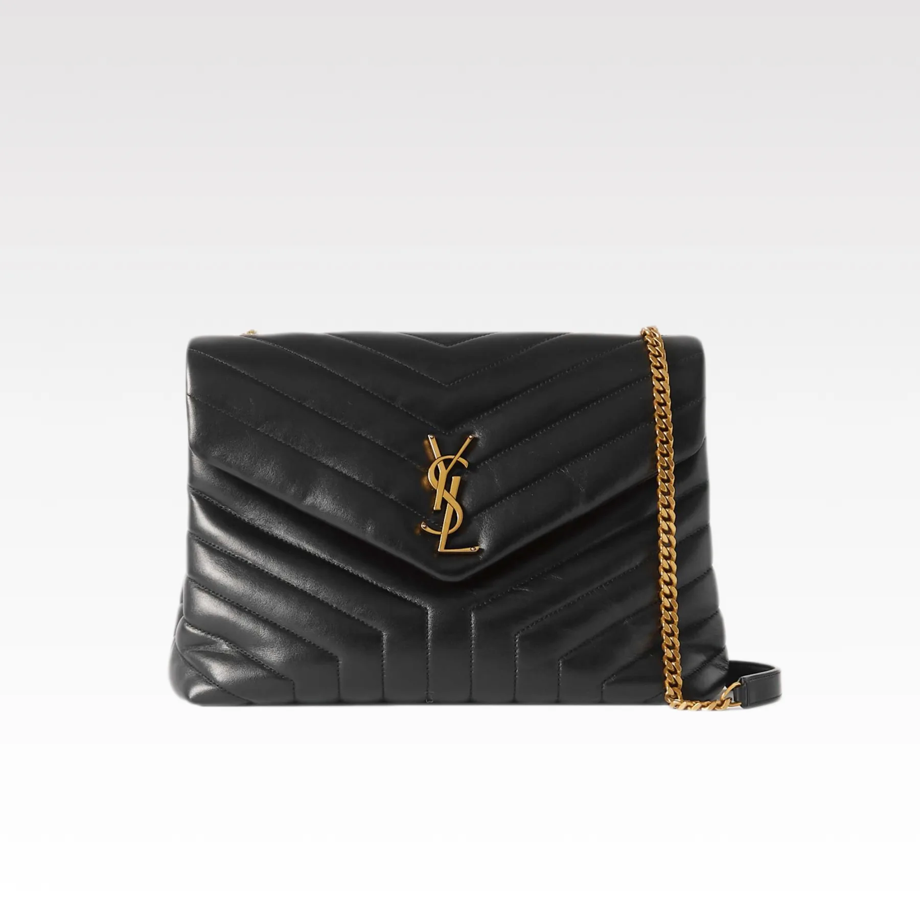 SAINT LAURENT Loulou medium quilted leather shoulder bag black - Bag
