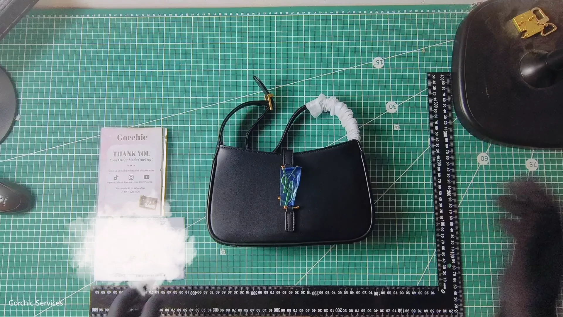 SAINT LAURENT YSL Croc-Embossed Le 5 à 7 Hobo Bag
