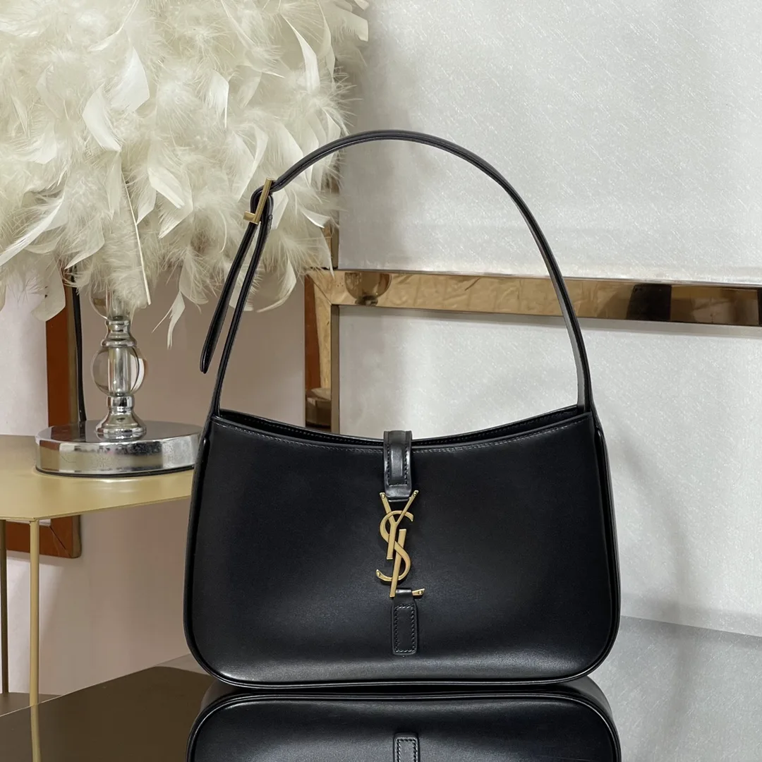 SAINT LAURENT YSL Croc-Embossed Le 5 à 7 Hobo Bag