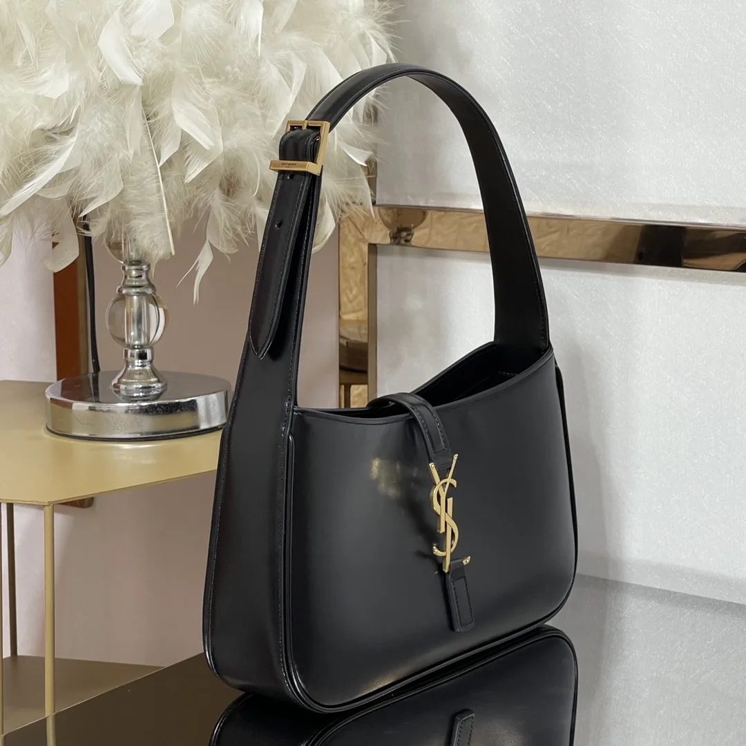 SAINT LAURENT YSL Croc-Embossed Le 5 à 7 Hobo Bag