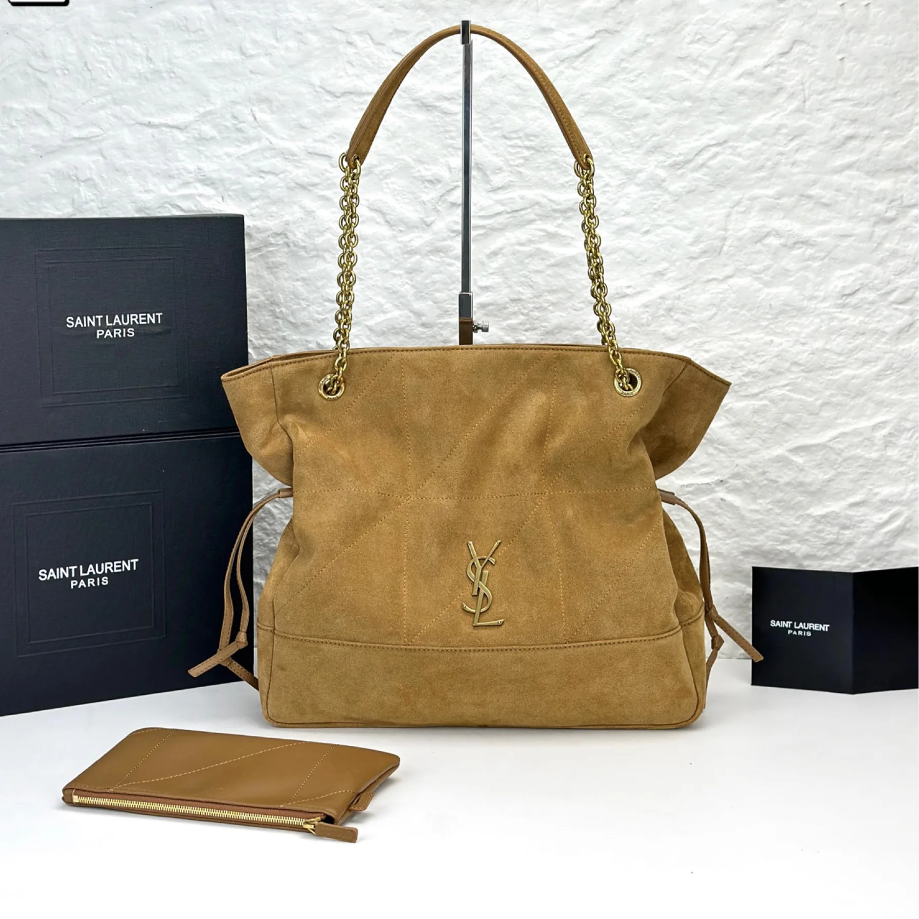 Saint Laurent JAMIE SHOPPING Medium in suede GOLDEN LEAF - Bag
