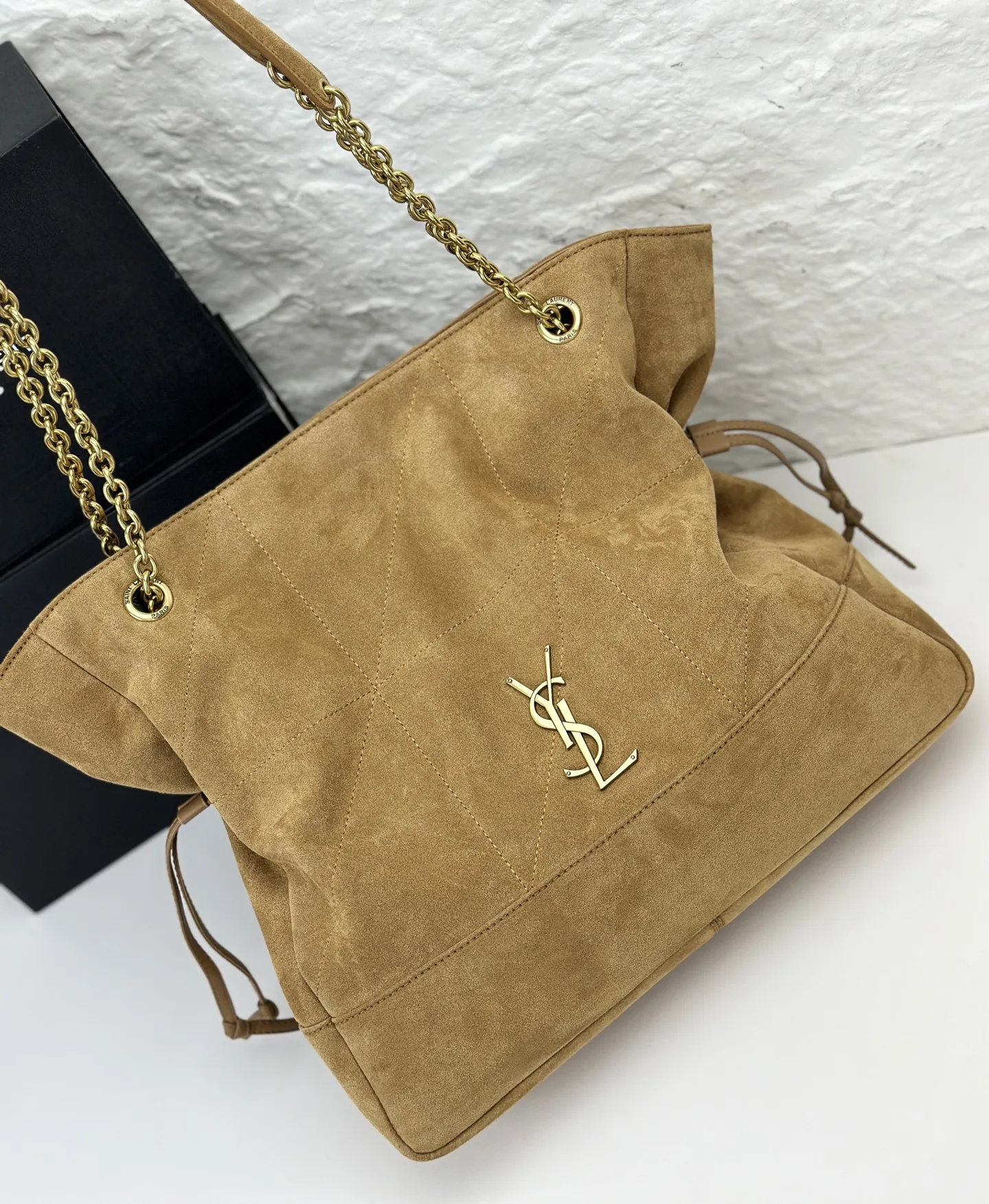 Saint Laurent JAMIE SHOPPING Medium in suede GOLDEN LEAF - Bag