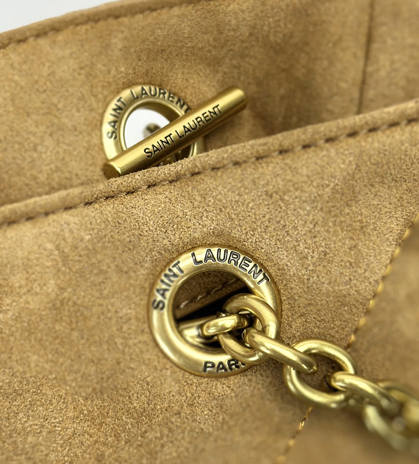 Saint Laurent JAMIE SHOPPING Medium in suede GOLDEN LEAF - Bag