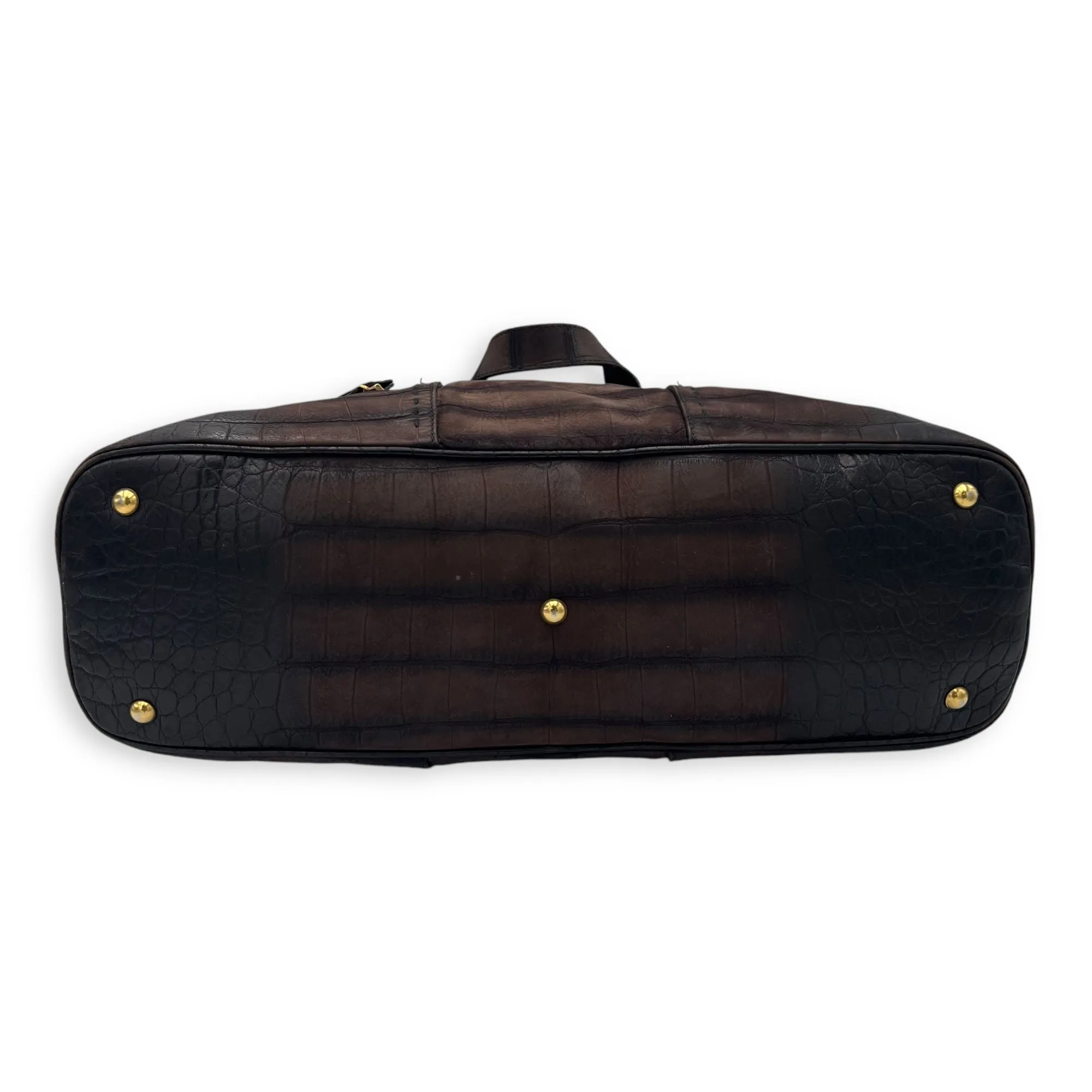 Muse Top Handle Bag Large Brown in Calfskin, Gold hardware